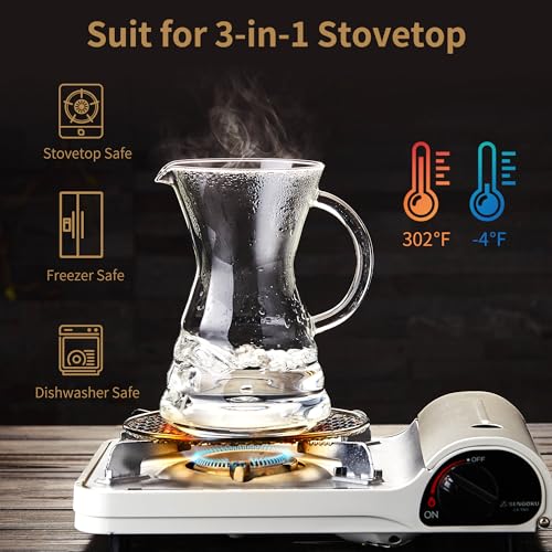 Image of Unbreakable - Pour Over Coffee Maker with Permanent Stainless Filter 27 fl oz, Thickened Heat-Resistant Borosilicate Glass Dripper Coffee Brewer, Stovetop Safe