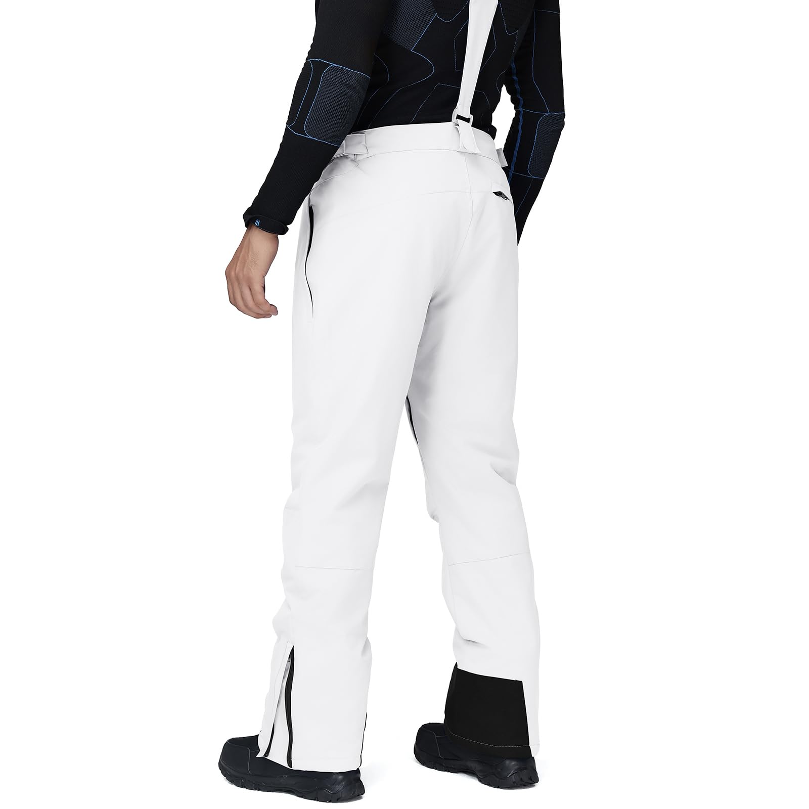 HOUZONIY Pantalones de esquí para hombre, forrados con tirantes, impermeables, resistentes al viento, pantalones de esquí para la nieve, pantalones de snowboard para exteriores