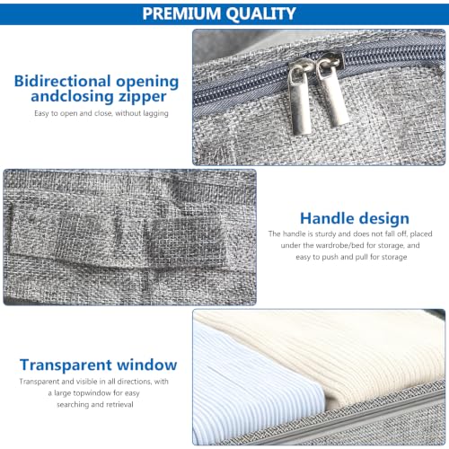 Bolsas de almacenaje bajo cama con tapa y cremallera pack de 2 organizadores de ropa de 100x50x10 cm 4