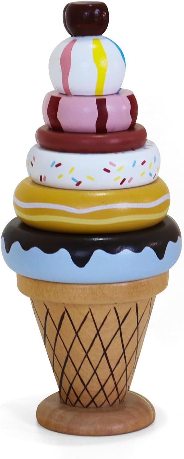 CHANNAPATNA TOYS Wooden Ice Cream Stacking Toy for Kids - (1 Year+) - Montessori Toys for Toddlers 1-3 Years Old and Up - Multicolor - Pack of 1 - Develop Fine Motor Skills (B0CQ5FCK5D) Amazon Price History, Amazon Price Tracker