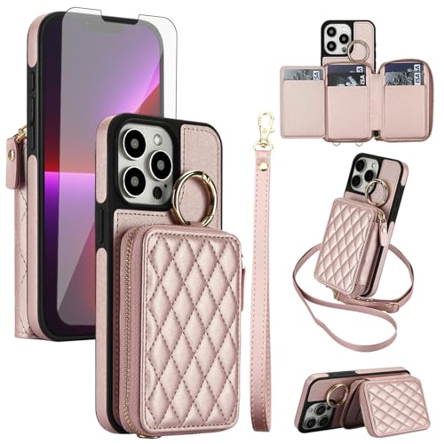 iPhone 13 Pro 6.1�C���`�p�d�b�P�[�X �E�H���b�g�J�o�[ RFID�u���b�L���O �X�N���[���v���e�N�^�[�t�� ���N���X�{�f�B �X�g���b�v �W�b�p�[�����O �o�b�N�� �J�[�h�X���b�g�L�b�N�X�^���h iPhone13Pro 5G i-Phone 1