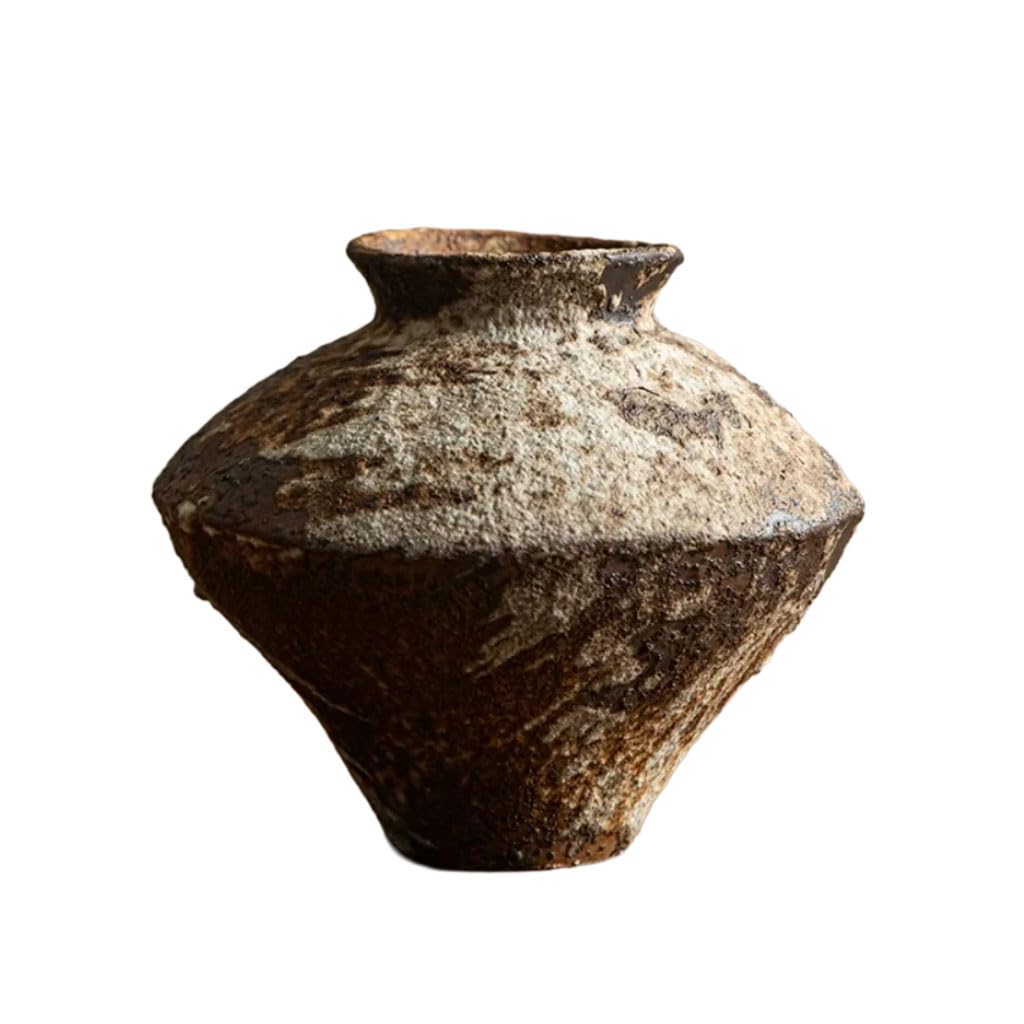 HRGKLMN Ceramic Vase Handcrafted Vase Minimalist Wabi-Sabi Home Accessories & Decor, Bulbous Flower Vase Table Decoration for Tea Room and Country House Interior,B,S