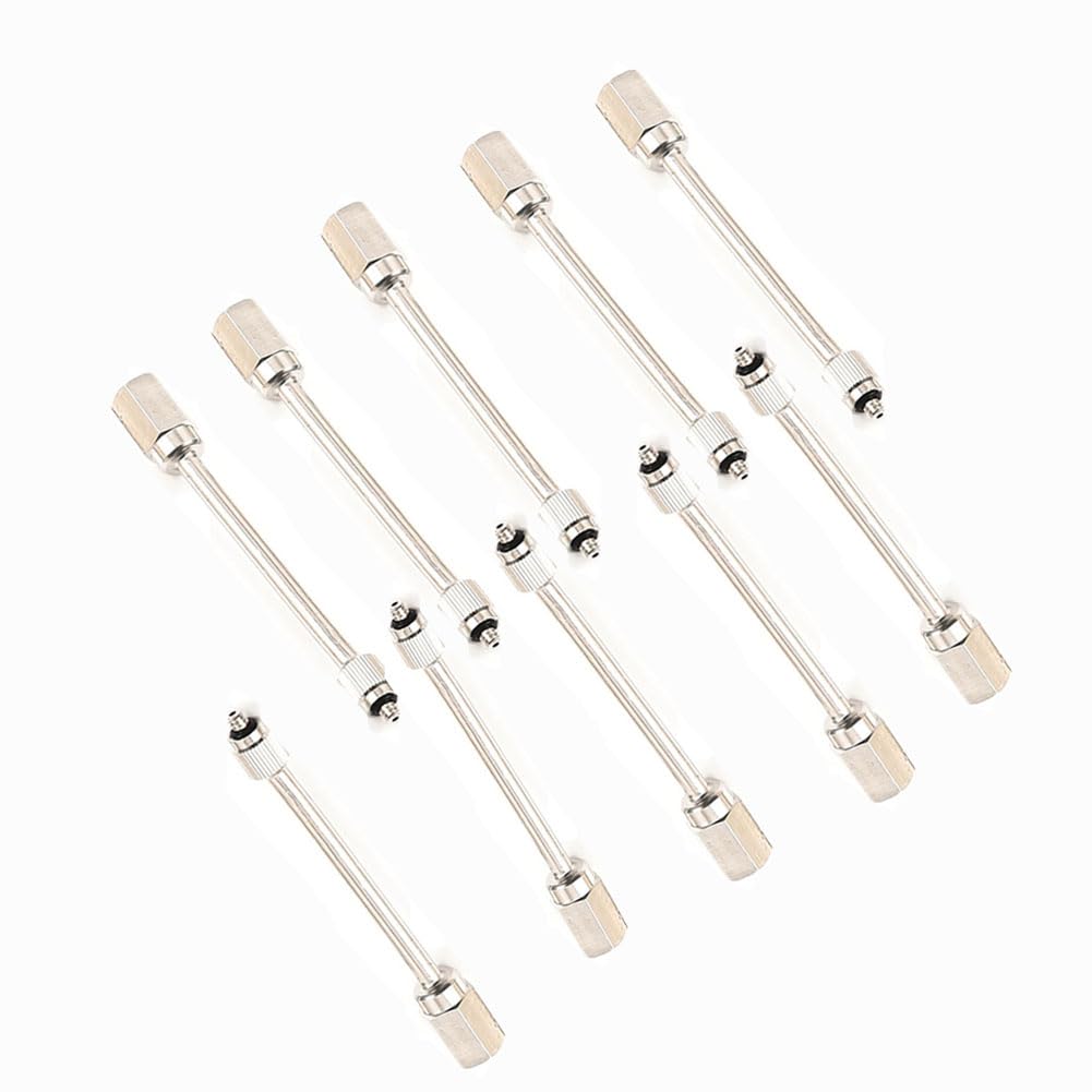 SXITHGKDW 10Pcs Mister Nozzles Brass Mist Nozzle Rod,Flexible Nozzle Extensions, Brass Mist Rod for Outdoor Garden Misting System 3/16 to 1/8 20cm/(7.8In)