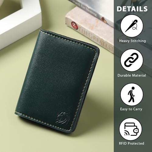 Image of VEMILIO Vegan Leather Card Holder Wallet for Men & Women | Slim Bi-Fold Design | RFID Protected | Button Closure | 3-4 Card Slots | Durable & Travel-Friendly (Black)