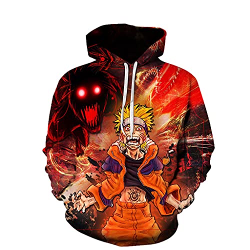 Sweats à Capuche Anime Naruto Itachi Sasuke Homme Akatsuki Pull 3D Impirmé Animé Cosplay Sweatshirt Japonais Manga Veste Manches Longues Sweat pour Homme Femme Garçon Fille (04,4XL) Cover