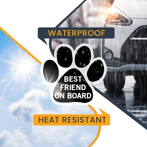 Image of Best Friend on Board Pawprint Car Magnet 5 Inch, Dog Lover Gift