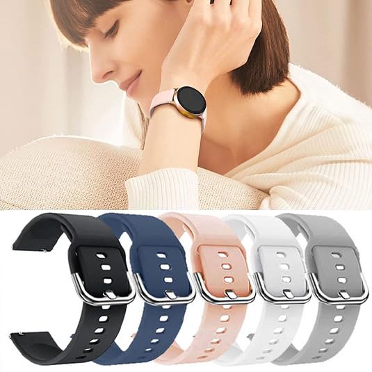 AR-01 - Correas de reloj inteligente, correas ajustables de silicona suave de 20 mm compatibles con Fitpolo AR-01, Aeac AR-01 Smartwatch (paquete de 5)
