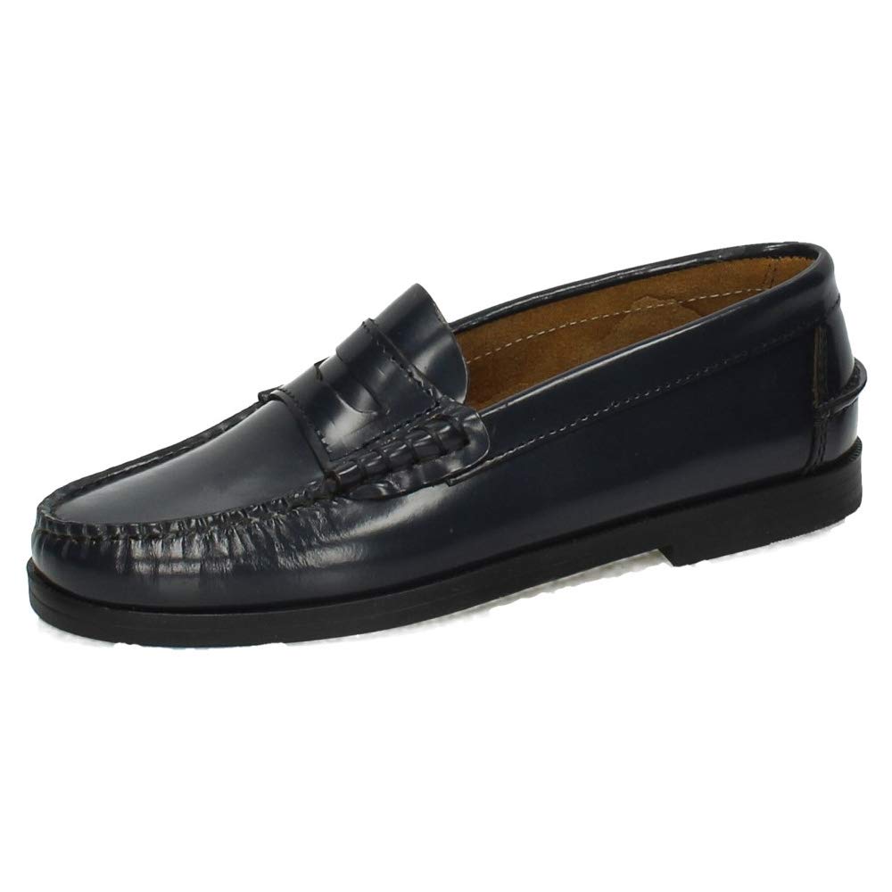 MADE IN SPAIN 210 Castellanos DE Piel NIÑO Zapatos MOCASÍN Marino