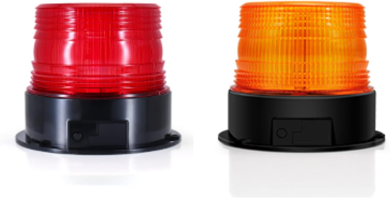 12V24V Rechargeable Amber + Red flashing lights LED Beacon