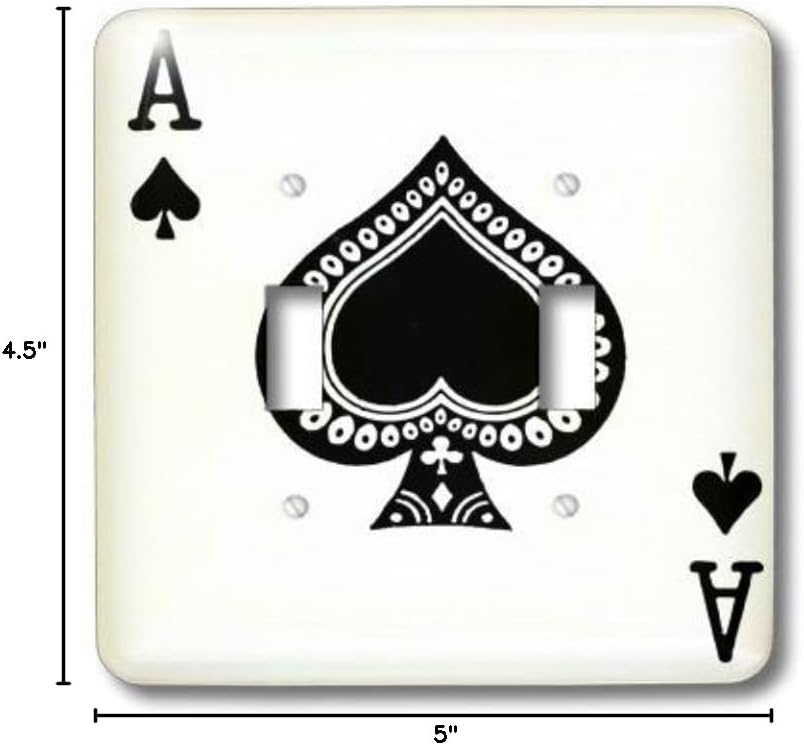 3dRose LLC lsp_76552_2 Ace Of Spades Playing Card Black Spade Suit Gifts For Cards Game Players Of Poker Bridge Games Double Toggle Switch