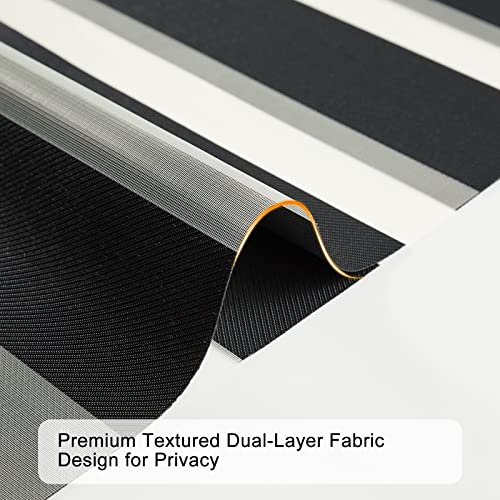 Image of Persilux Cordless Zebra Blinds for Windows (32 inch W x 72 inch H, Black) with Upgraded Cassette Free-Stop Light Filtering Dual Layers Sheer Window Shades for Home, Outside and Inside Mount
