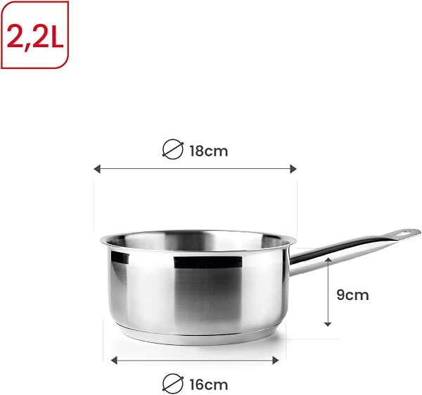IBILI - Cazo Inox Ebbe 18 Cm, Acero inoxidable 18/10, Apto para induccion - 2