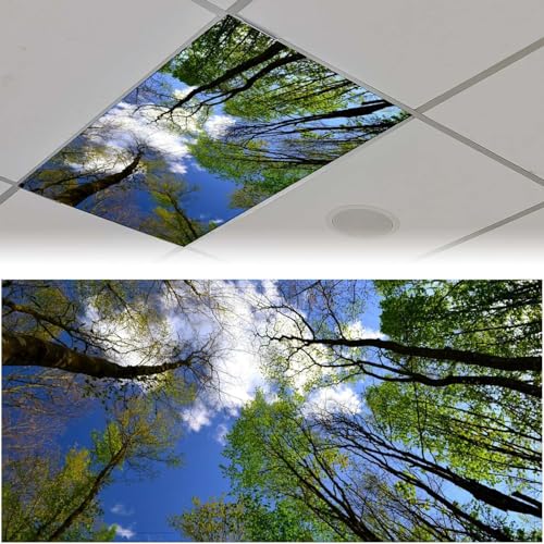 Slim Tree Magnetic Fluorescent Light Covers 2 Pcs, 4x2 Feet, Classroom Office Home