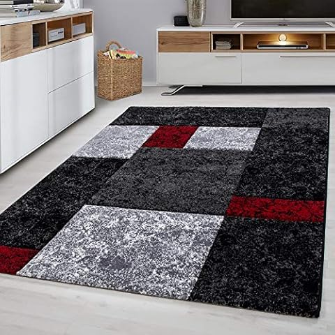 Bravich Faded Red Grey Area Rug Cover