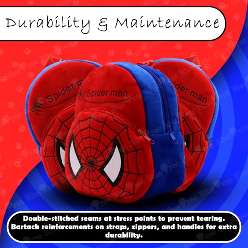 blue tree 10 Liters Kids Backpack Mini Travel Bag 1-6 Years Spider,Red (Image - 5)