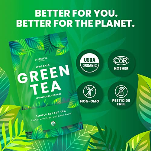 Organic Green Tea — 100 Tea Bags| Organic Tea From Single Origin | Eco-Friendly Tea Bags | Non-Gmo Tea With Zero Sugar | Cederberg Tea Company #TOP5