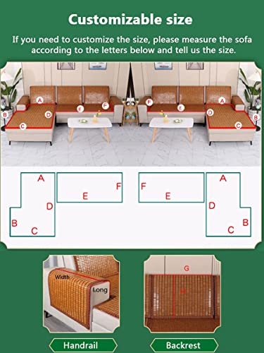 2023 Summer Bamboo Sectional Couch Cover Air Conditioning Mat, Cooling Sofa Seat Cushion Covers For 2/3/4 Seat ,Universal Seat Recliner Sofa Slipcover Furniture Protector For Dogs Cats Pet Living Room #TOP5