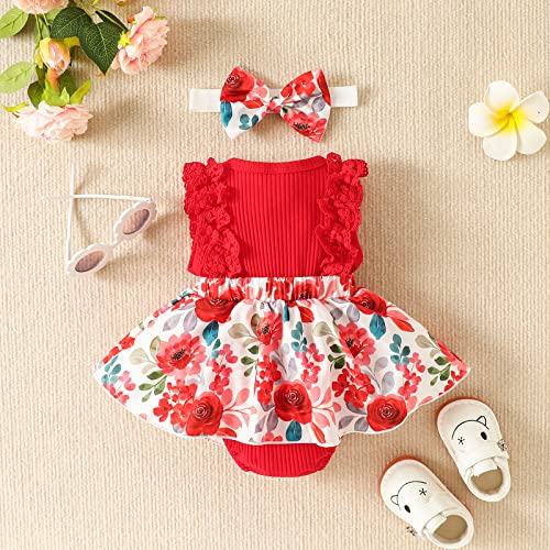 Baby Girl Tulle Romper Dress Sleeveless Floral Embroidery Princess Dress with Headband 2 Piece Holiday Fairy Dress3