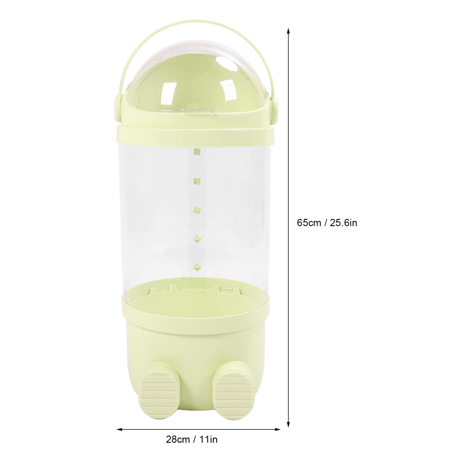 Plush Toy Storage Bin with Cute Design, Transparent Plastic Tube for Stuffed Animals, Toys Organizer, Bedroom, Playroom (Green)