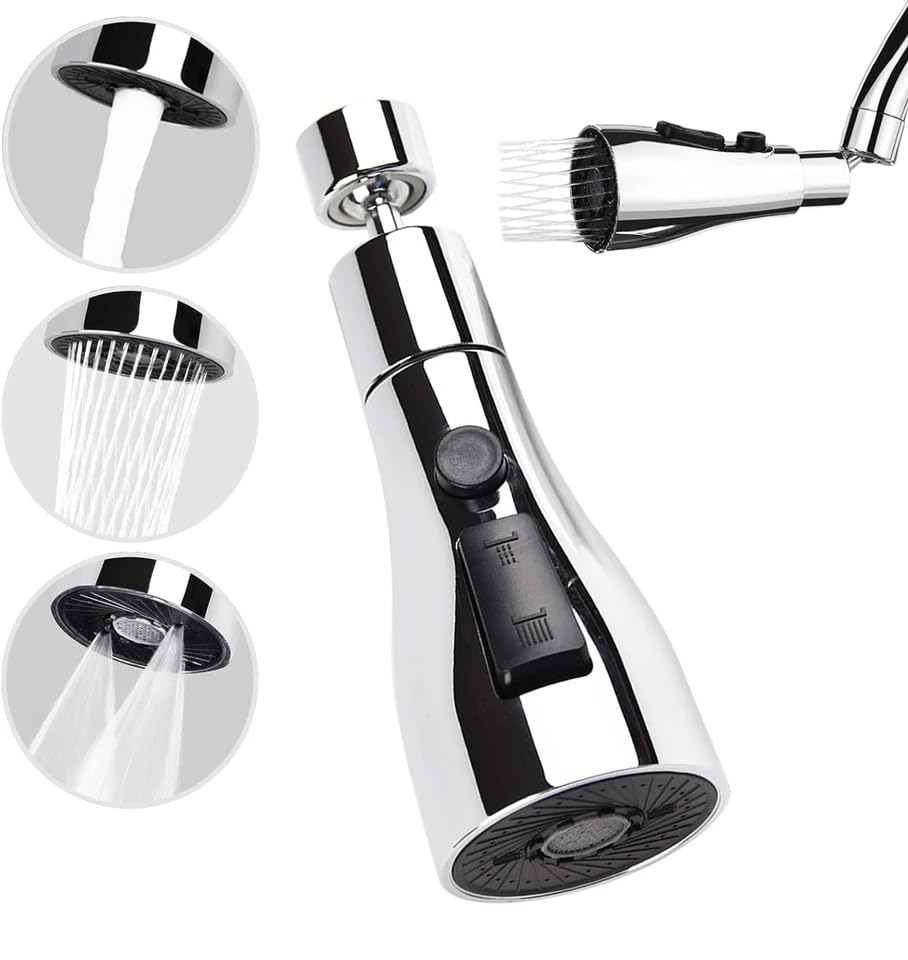 Clay Plus Universal Connection Pull Out Faucet Nozzle 3 Mode Adjustable Multi-function Kitchen Faucet/Tap Extender-image-36