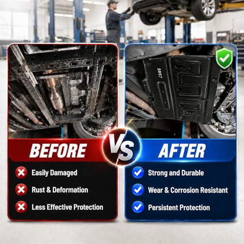 Image of ML3Z-7222-D Engine Splash Shield, Upgrade Manganese Steel Front Under Car Engine Lower Cover Compatible for 2015-2020 Ford F150 with Gasoline Engine (Not Fit for Raptor Model & 3.0L Diesel)