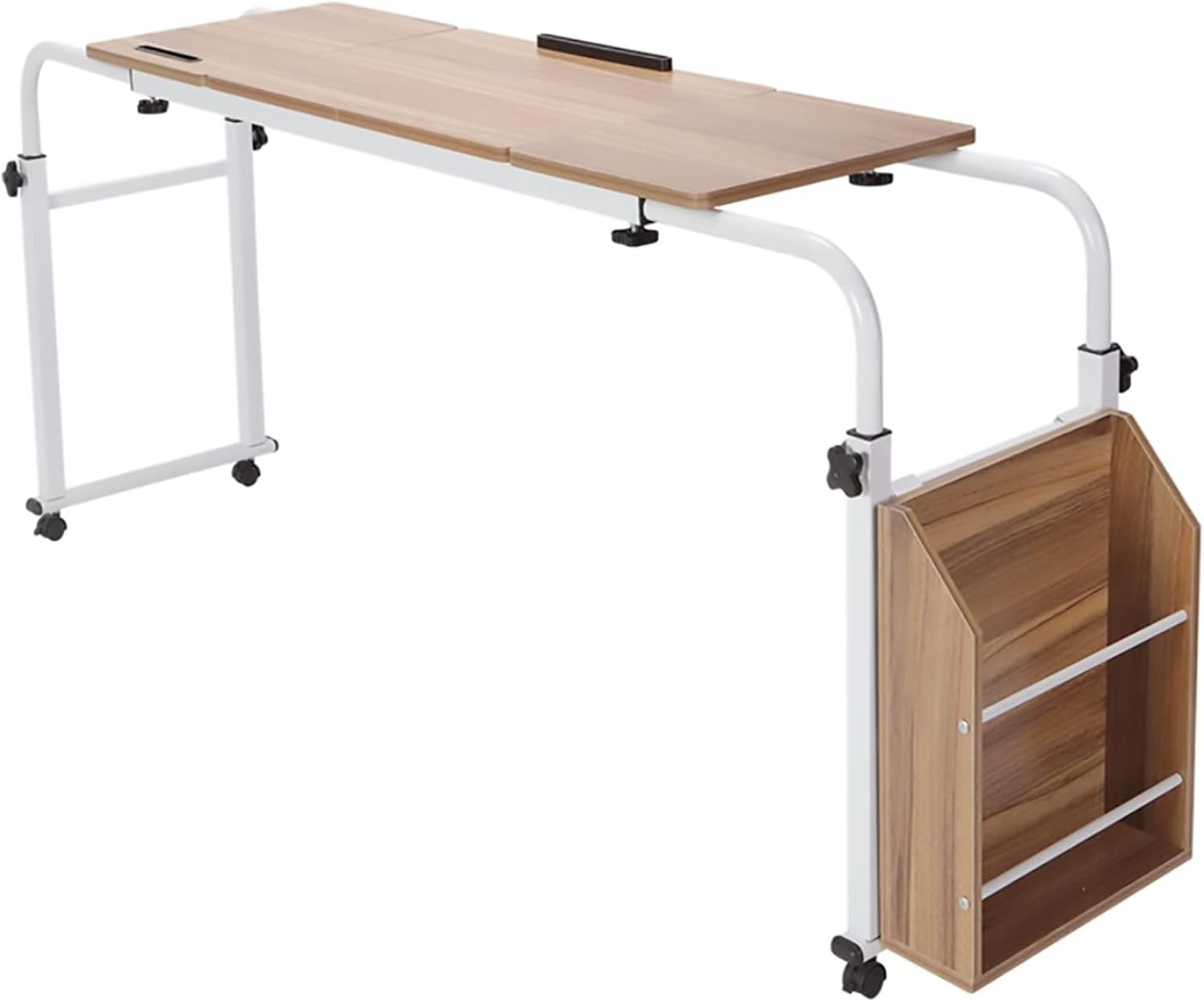 Height Adjustable Overbed Table Computer Desk with Wheels for Working and Dining Over Bed Table Stand (Color: A)