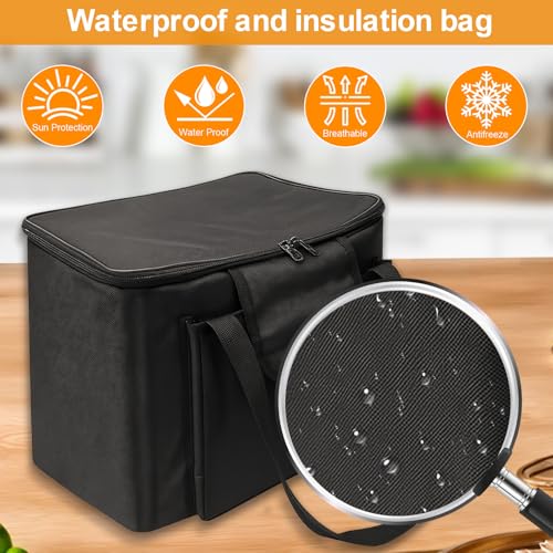 Image of Carrying Bag for Ninja Crispi Air Fryer FN101GY, 14.2x10.8x10.2 IN Oxford Cloth Heavy Duty Heat-resistant Waterproof Portable Outdoor Storage Carrier Case with Pockets Compatible with Deep Fryer