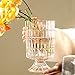 BLOFLO Embossed Glass Vase, 7'' Crystal Glass Vases, Pedestal Big Base Glass Bouquet Vase, Hydroponic Glass Transparent Vase for Home Office Wedding Dining Table Party (Ribbed Pattern)