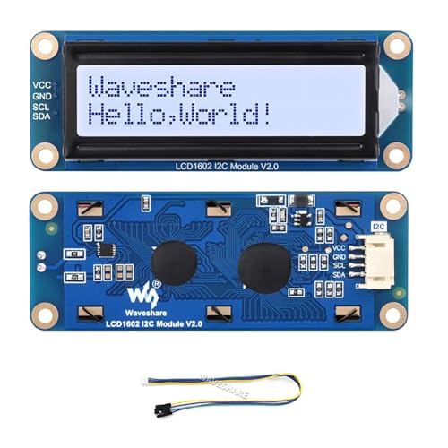 LCD1602 I2C Module 16x2, Gray Backlight Adjustable 3.3V/5V I2C LCD Display for Arduino, Raspberry Pi, ESP32, Jetson Nano (32 Characters, SN3193 Driver)