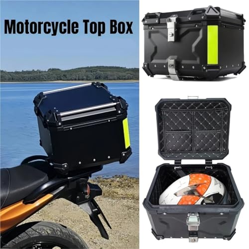 Baúl de motocicleta impermeable X-55L silver de aluminio contra la lluvia 3