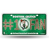 Rico Industries NBA Boston Celtics #1 Fan Metal License Plate Tag Team Color, 6 x 11.5-'