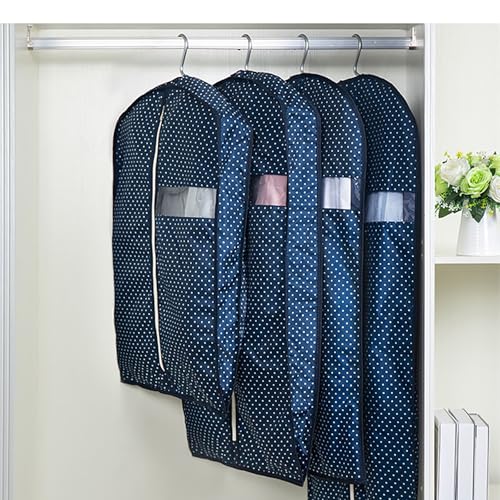 Garment Bags, Suit Bag Hanging Garment Bags for Closet Storage with Clear Window Clothes Cover for Dresses, Coats Three-Dimensional(Blue,60x9x100cm/24x4x39in)3
