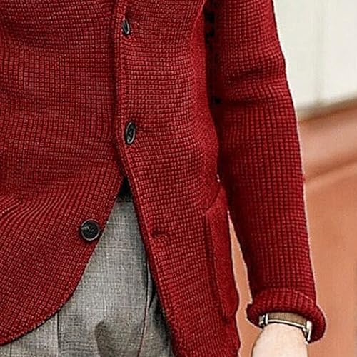 Maiyifu-GJ Mens Stand Collar Cardigan Sweater Long Sleeve Button Down Slim Fit Casual Knitted Sweater with Pockets4