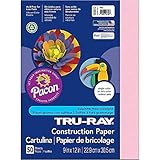 PACON 'Tru-Ray Heavyweight Construction Paper, Pink, 9'' x 12'', 50 Sheets'