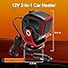 Car Heater,12V Portable Heaters for Vehicle,Plugs into Cigarette Lighter,360° Rotation Fast Heating Auto Car Window Defroster Windshield Defogger,2 in 1 Heating & Cooling Automobile Heater(Red)