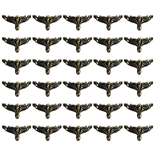 Bassulouda - Juego de 30 series para muebles antiguos, patas de madera, esquina, protector decorativo para bricolaje, caja de madera