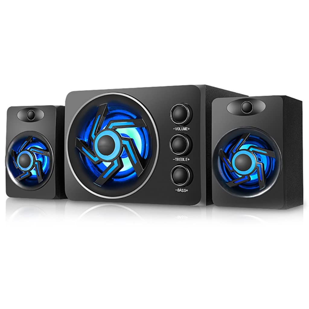 Con colorato. PORTATO Speaker for computer desktop leggeri con subwoofer 2.1 Gaming e Multimedia Pc Altoparlanti(Schwarz)
