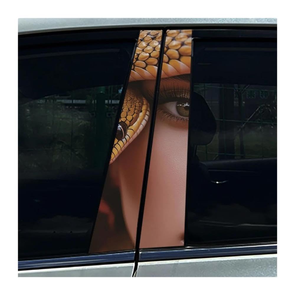 Body Parts 2PCS Auto Center Column Waterproof Decals Miss Lady Beauty Snake Car B-Pillar Stickers(Type A)