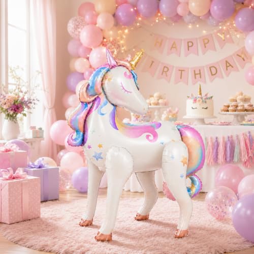 Image of Unicorn Balloons for Girls Birthday Decorations, Unicorn Birthday Decorations, Unicorn Party Supplies and Unicorn Party Favors for Girls Birthday Party