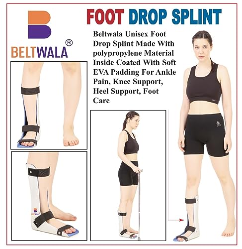 Image of Unisex Foot Drop Splint Made With polypropylene Material Inside Coated With Soft EVA Padding For Ankle Pain, Knee Support, Heel Support, Foot Care (M, Left)