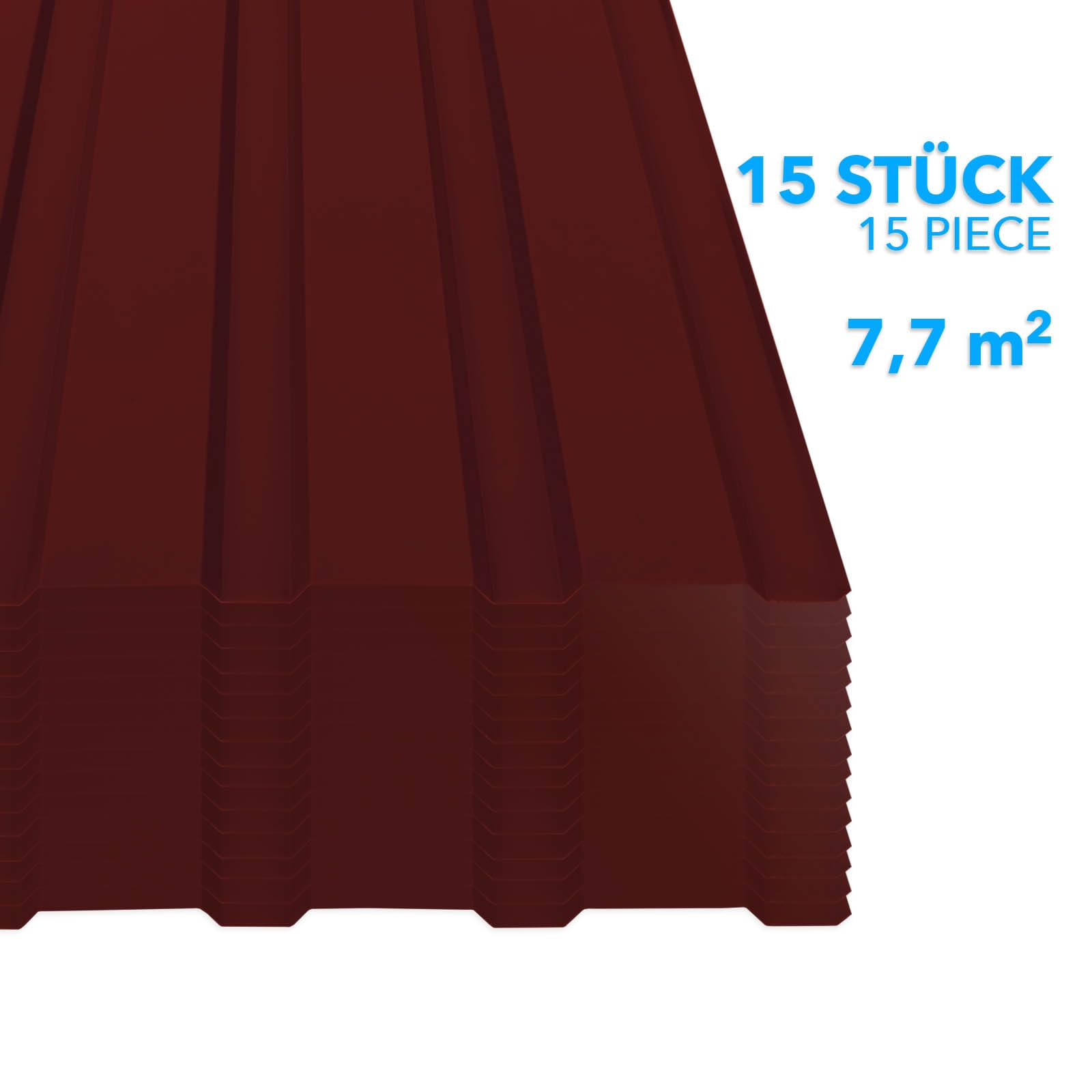 KARAT Trapezblech Set 115x45 cm 7,7 m² Stärke 0,25 mm Stahlblech Dachplatten Wandverkleidung Rot