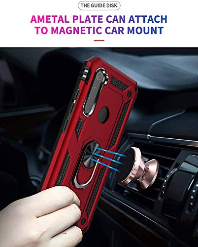Image of DR VAKUHybrid Ring Armor Back Cover for Redmi Note 8 Tough Armor Bumper Case with 360 Metal Rotating Kickstand Ring Holder - Blue