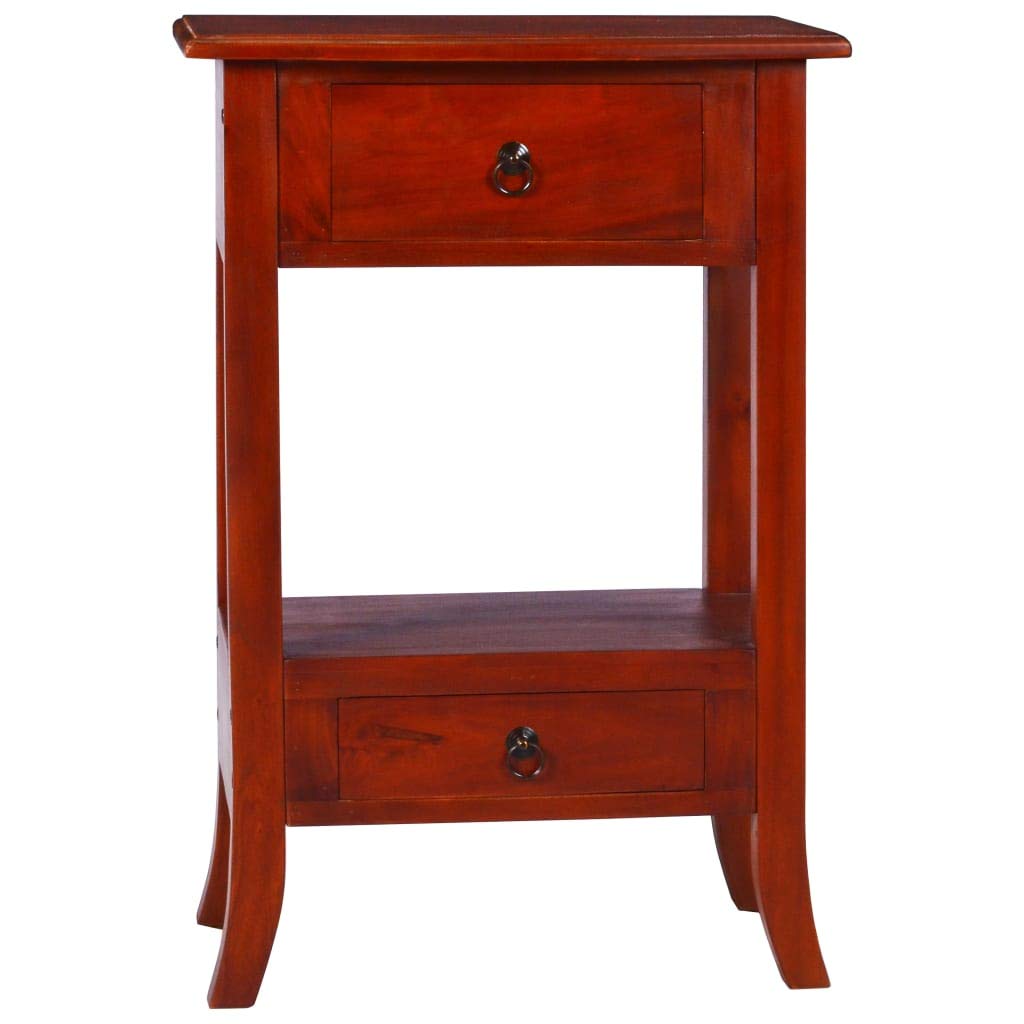 vidaXL Mesa consola clásica, para decoración de salón, mesa auxiliar, mueble móvil, mesita de noche, color marrón, madera maciza de caoba