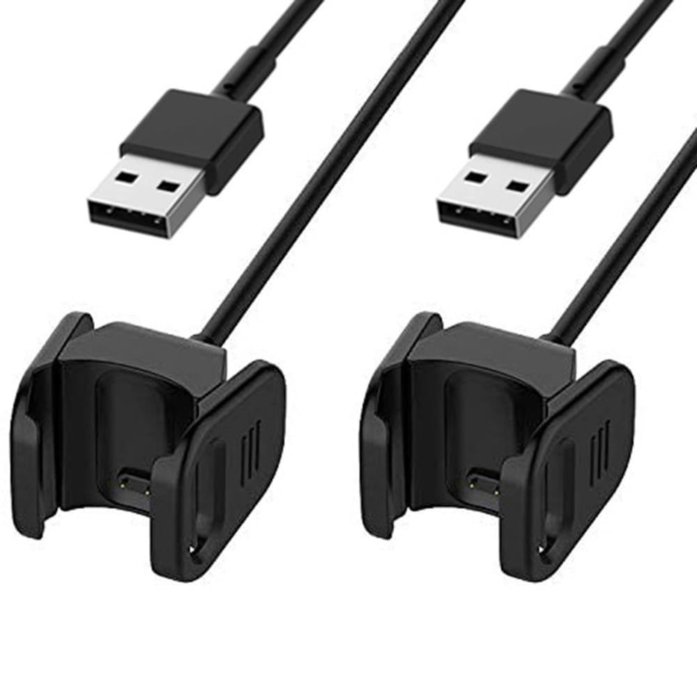 Dzxin Charger for Fitbit Charge 3/4, Replacement USB Charging Cable Clip Cord for Fitbit Charge 3/4 Fitness Activity Tracker (2-Pack, 1m/3.3ft)