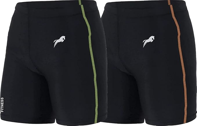 Men's Gym wear Shorts (Pack of 2 Orange, Green)