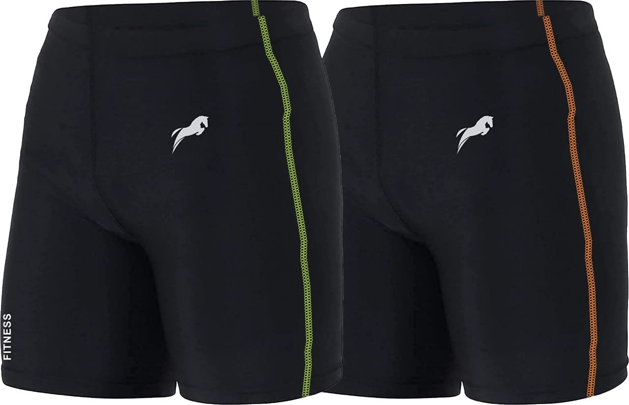 JUST RIDER Men's Gym wear Shorts (Pack of 2 Orange, Green)-picture-18