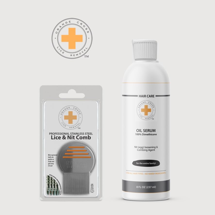Miniatura 7 de Orange Cross - Peine profesional para eliminar piojos, liendres y piojos de acero inoxidable, cepillo de tratamiento de cabeza