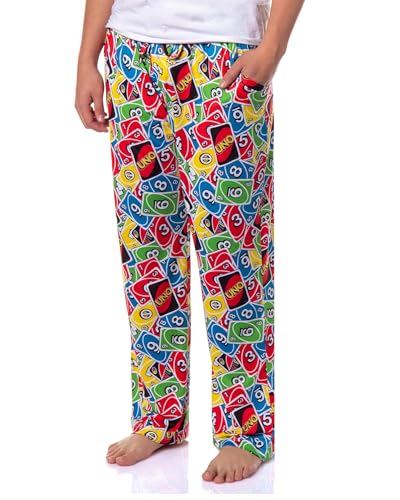 INTIMO Uno Men's Uno Reverse Shuffle Tossed Print Sleep Pajama Pants For Adults