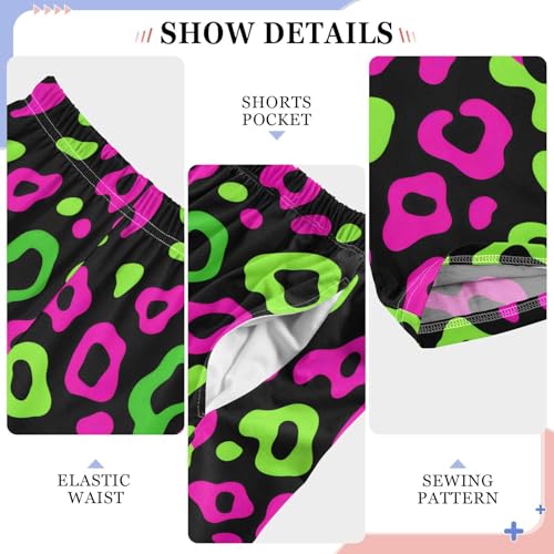 ALAZA Green Leopard Print Black Pajama Lounge Pants Long Sleep Pajama Bottoms with Pockets4