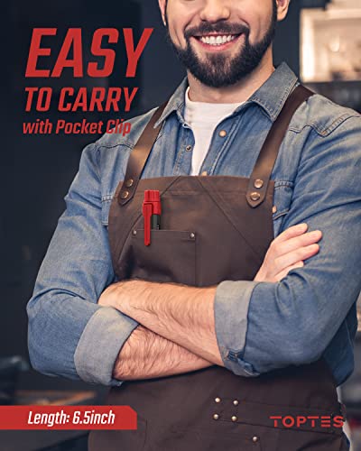 Natural Gas Detector, Toptes Pt177 Gas Leak Detector With Audible & Visual Alarm, Portable Gas Sniffer To Locate Combustible Gas Leak Sources Like Methane,Propane For Home (Includes Battery X2)-Red #TOP5